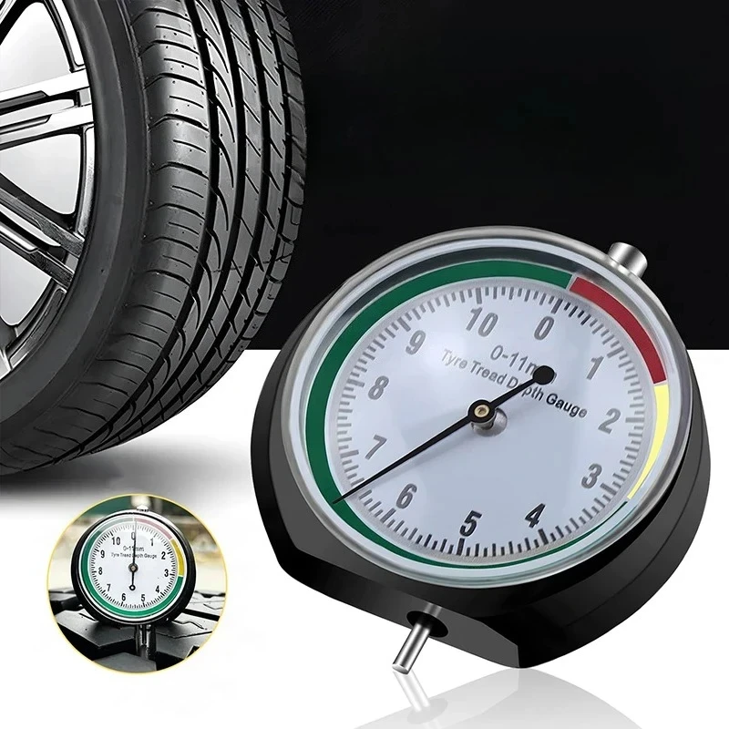 Tire Tread Depth Gauge Car Tire Tread Meter Measurer High Accuracy Tyre Measure Tool Brake with Storage Bag Auto Accessories
