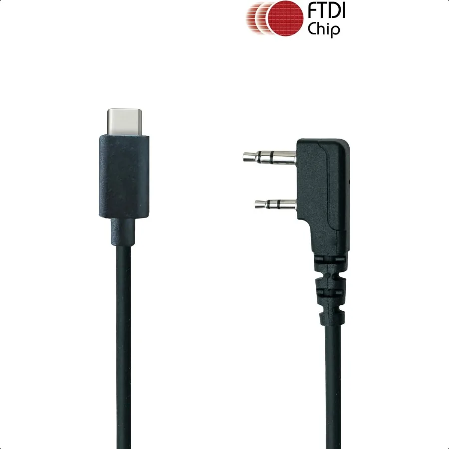 كابل برمجة PC03 USBC شرائح FTDI لأجهزة الراديو Baofeng وKenwood K1 2 Pin TwoWay المتوافقة مع Windows وLinux Easy