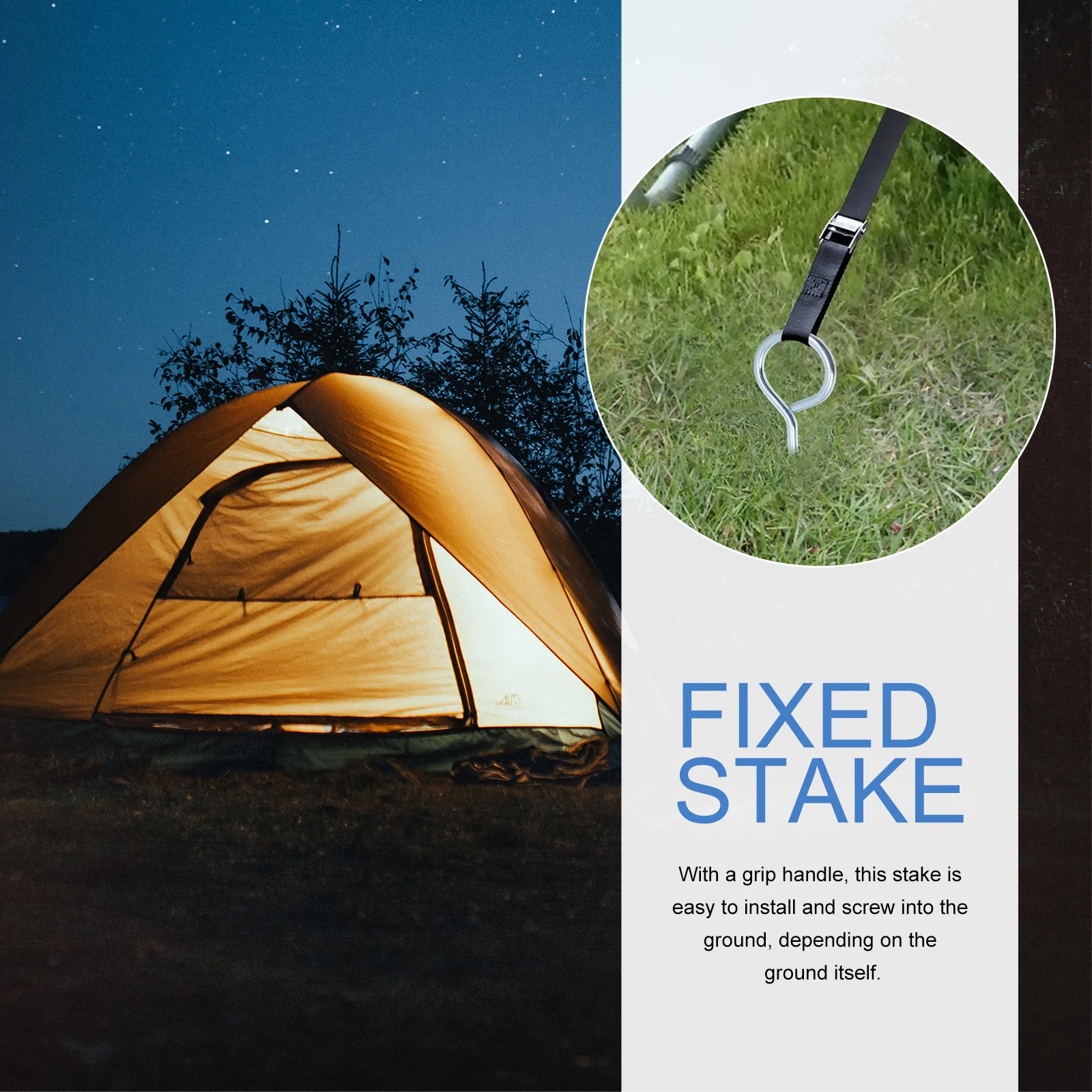 

2Pcs Dog Tie-Out Stake Heavy Duty Iron Ground Nail for Outdoor Camping Hiking Backyard Pet Security Spiral Anchor Pile