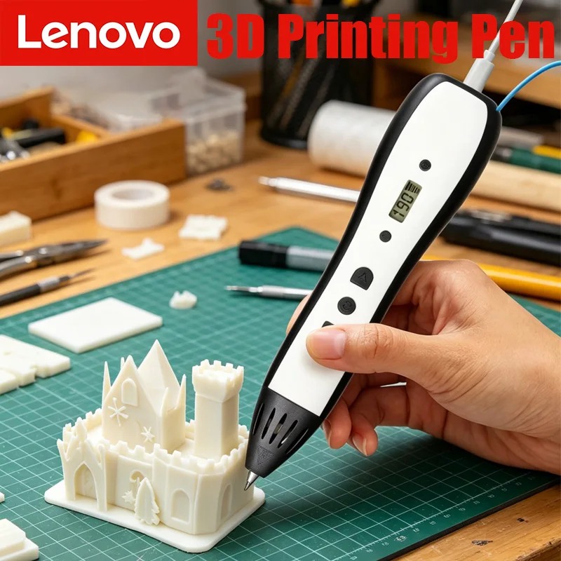 

3D-ручка Lenovo для низкотемпературной 3D-печати, с использованием расходных материалов PCL, для рисования, DIY, для студентов, школ, образовательных учреждений, развивающие игрушки