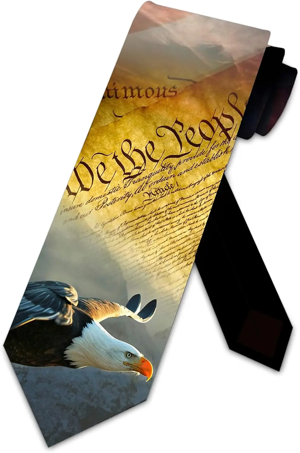 

Eagle God US Patriotic Ties Mens American Flag Necktie Silk Feel Slim Novelty Soft Skinny Neck Tie for Fashion