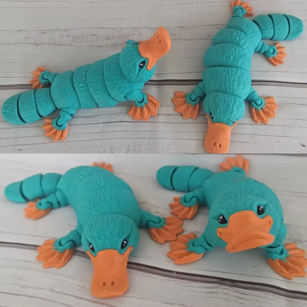 Novelty Resin 3D Printed Platypus Multi-joint Model Ornament Platypus Toys Animal Doll Toy Gift