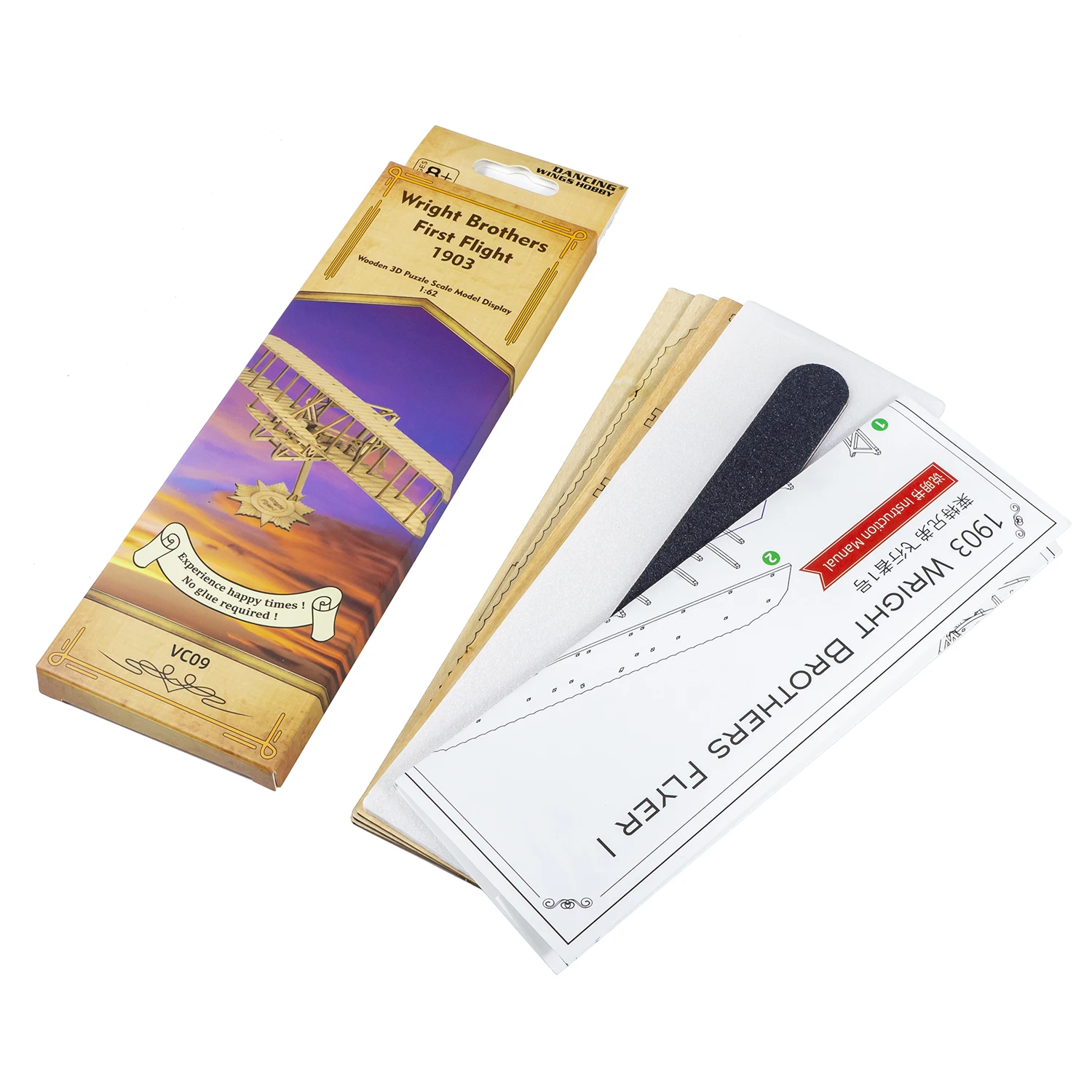 DW Hobby VC09 Wright Flyer 1:65 Balsa-Bausatz – 9 Zoll 1903 Statisches Modell 3D-Holzpuzzle – Detail 12