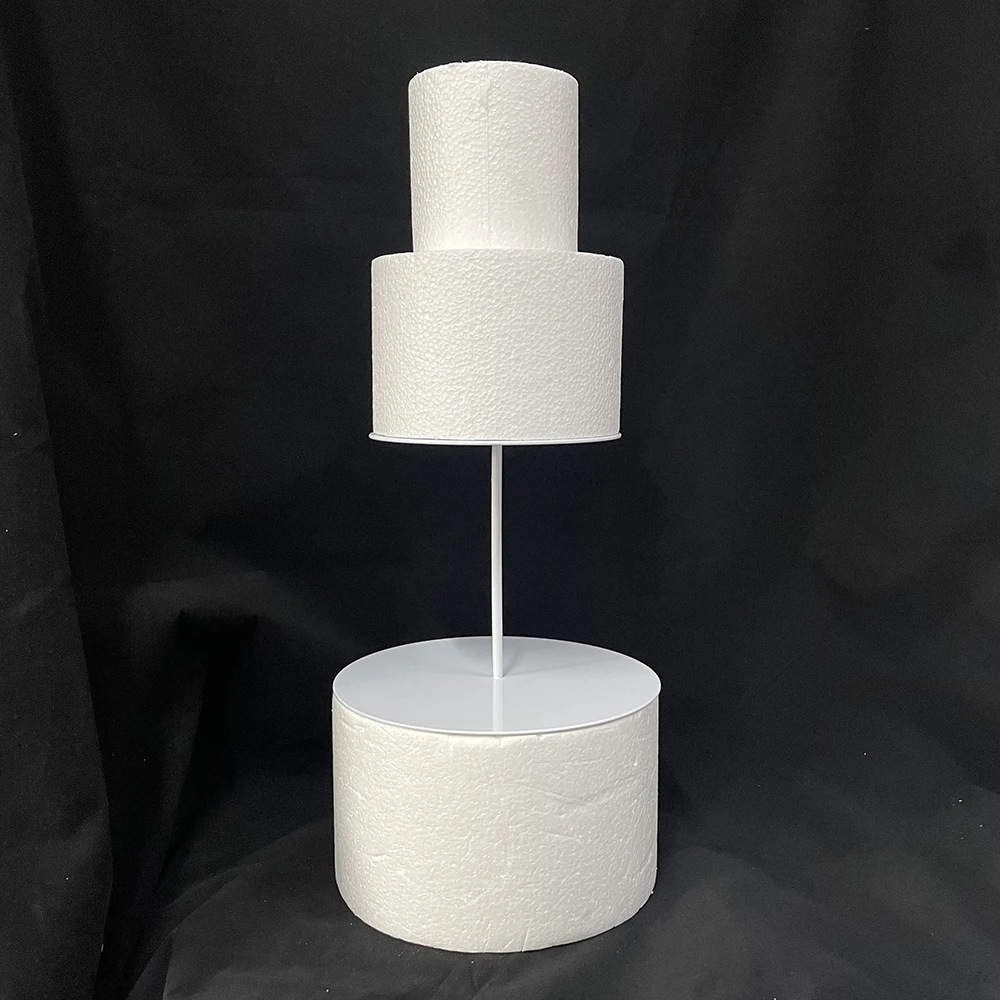 White Straight Metal Floating Cake Stands Cake Separator Decoration