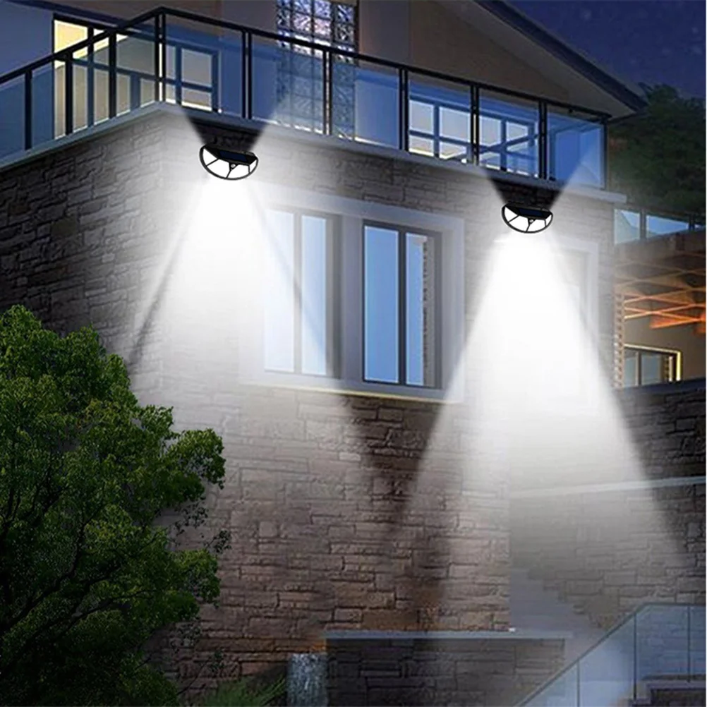 

4-Sided Solar Wall Light with Motion Detection Outdoor Waterproof LED Security Lamp for Driveway Porch Yard Fence