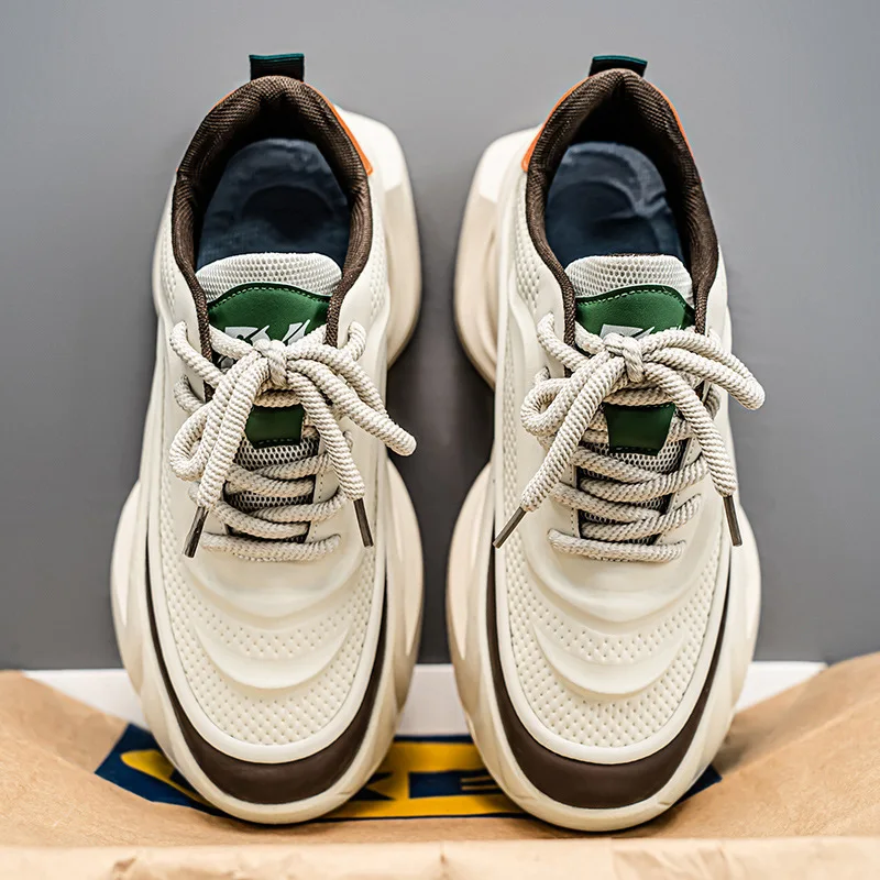 

Summer New Men's height-increase Anti-Slip Daddy Shoes for Youth Sneakers Casual Running Shoes thick soled male Sport footwear
