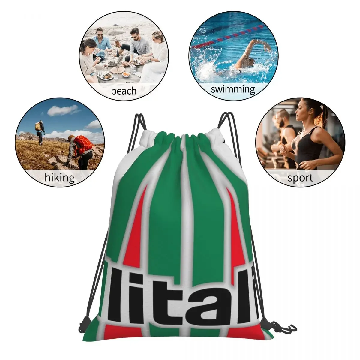 Alitalia V2-mochila multifunción para hombre y mujer, bolso portátil con cordón, bolsa deportiva de bolsillo para estudiantes