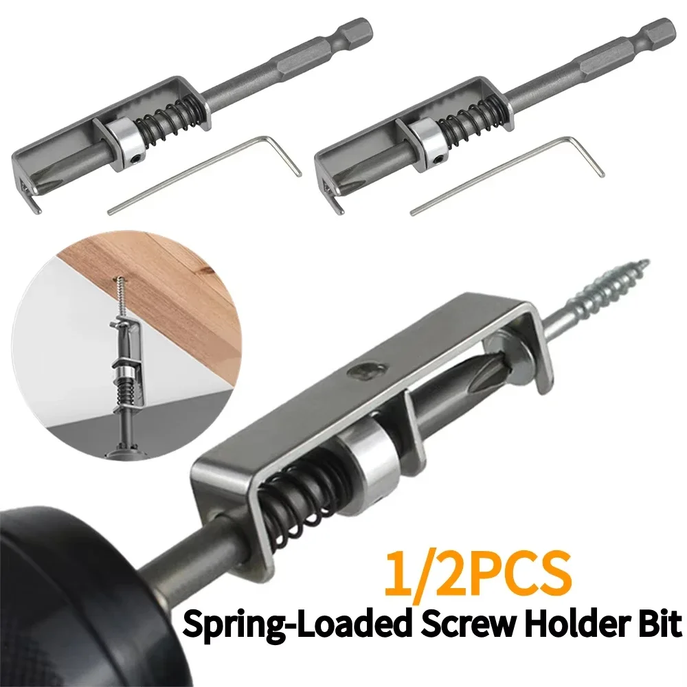 Bit for Electricians Mechanics Anti-Drop Screwdriver Bit One-handed Operation Universal Screw Retaining Tool Spring Positioning