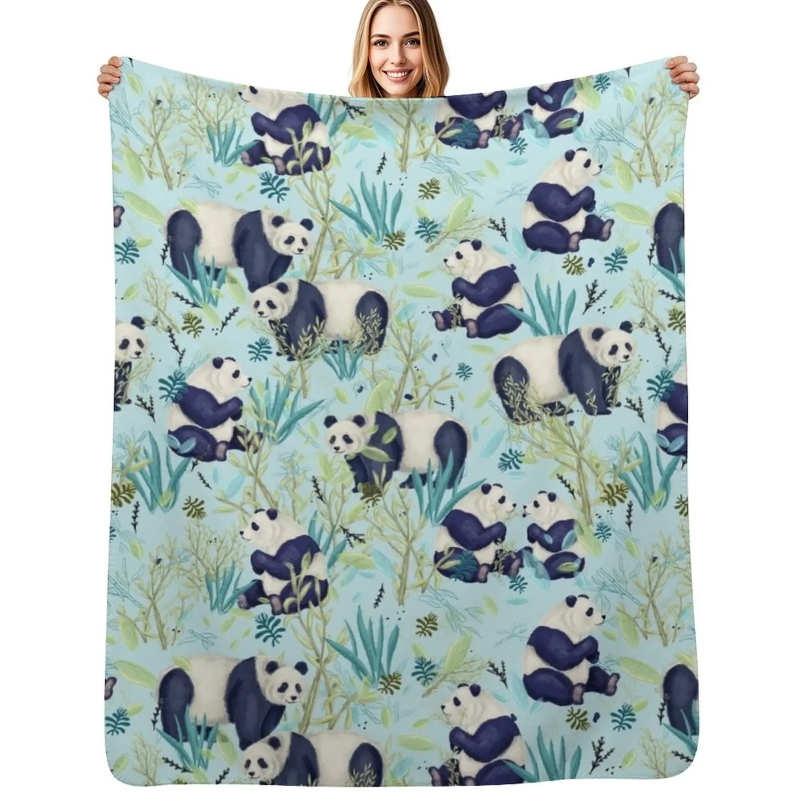 

panda pattern Throw Blanket Stylish Warm Blanket for Living Room Bedroom