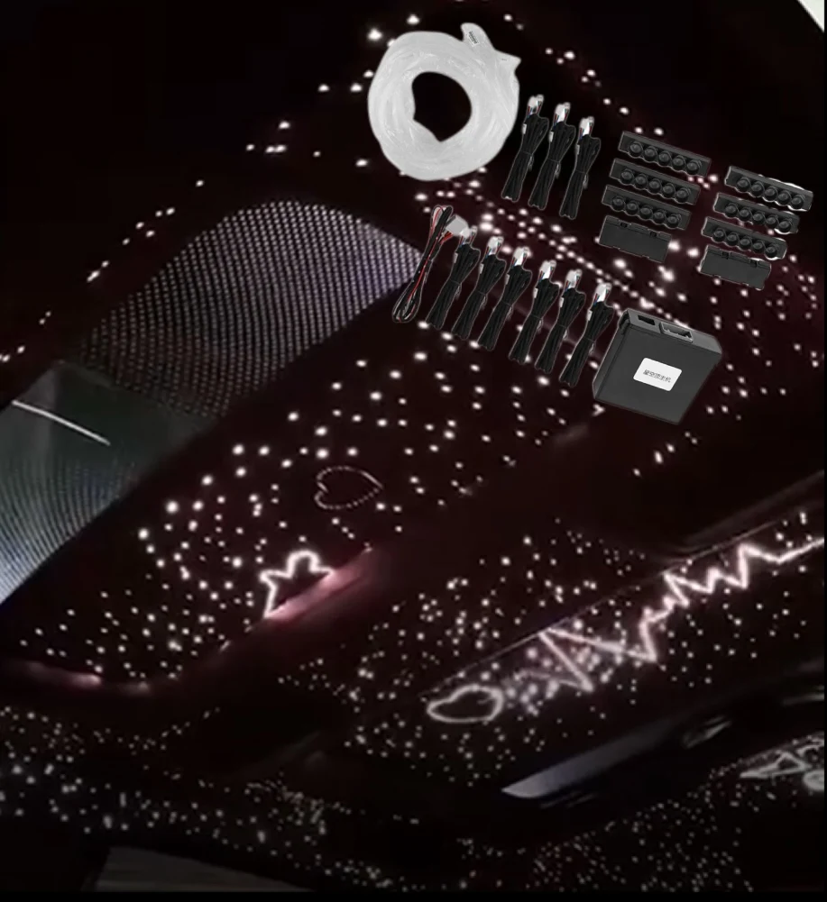 

2025 New Upgradation Car Starry Sky Top Starlight Headliner Kit Twinkle Fiber Optic Luminosity Lamp App Control Ambient Light