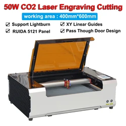 CO2 Laser Engraving Machine Laser Cutting Machine 400*600mm 50W Laser Tube Laser Engraver Woodworking Tools Fabric Leather