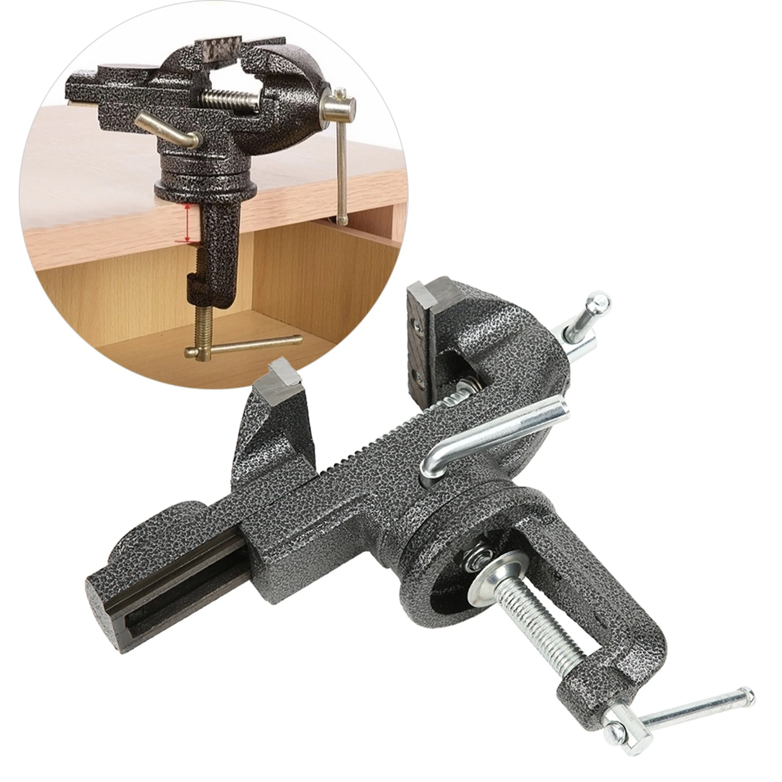 

Bench Vise 80mm 360 Degree Work Table Miniature Clamp Cast Iron Workshop Equipment Miniature Clamp on Table