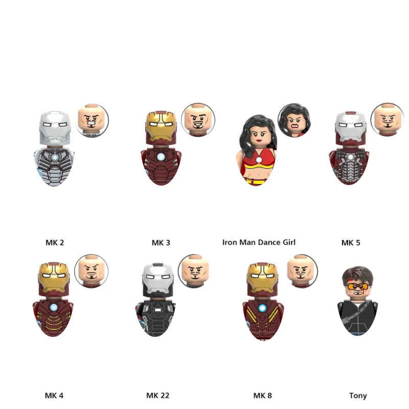

Mini Superhero Ultimate Iron Man Classic MK Set Tony Stark Exclusive Collector's Edition Avengers assembly Block Toy puppet