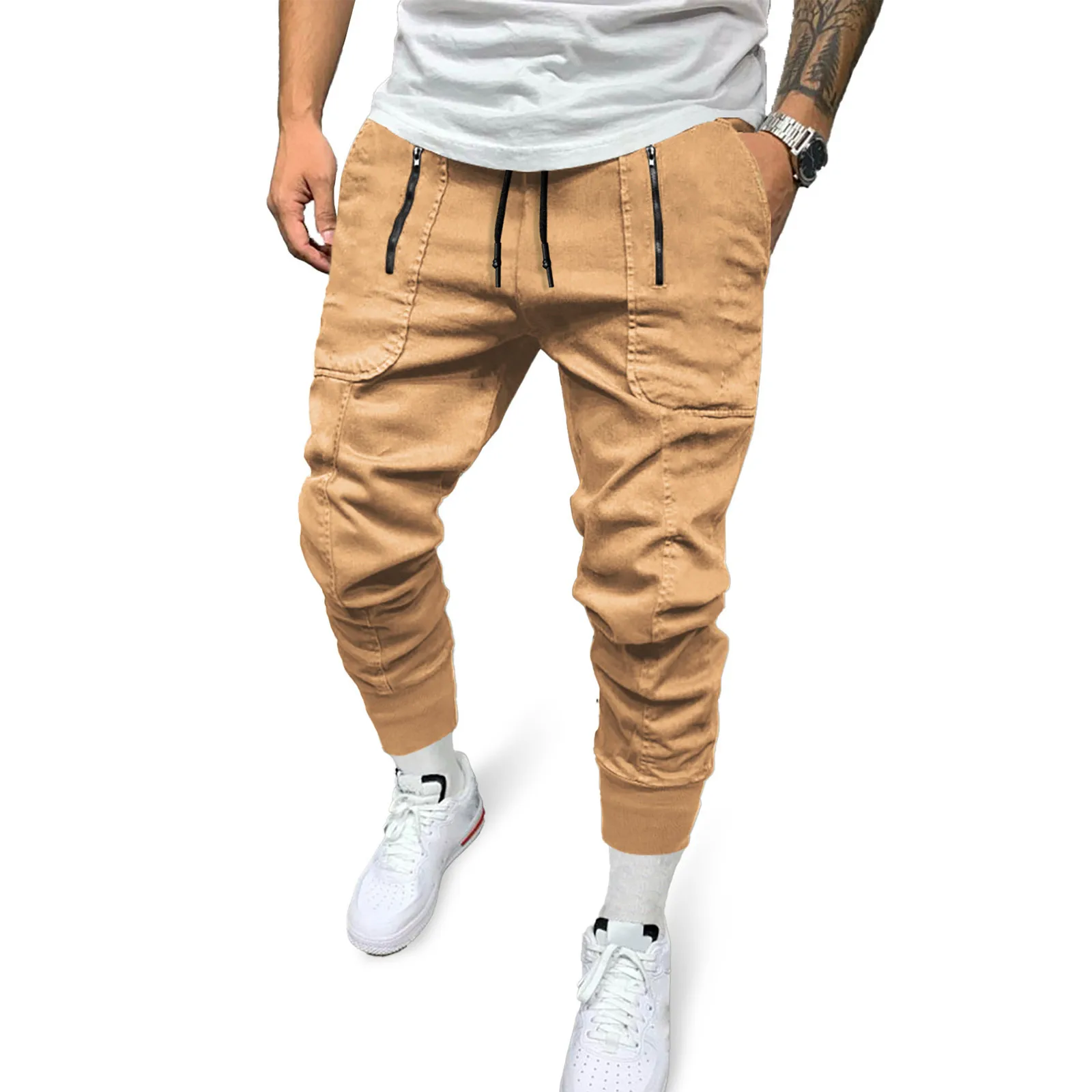 New Men's Casual Sports Pants Sweatpants Male Jogger Cargo Harem Pencil Pants Trousers Multi-pocket Sweatwear