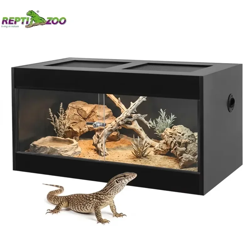 REPTIZOO Bulk Wholesale OEM 50 Gallon Stackable Wood Enclosure 36''x18''x18'' Wooden Tank Reptile Terrarium for Pygmy