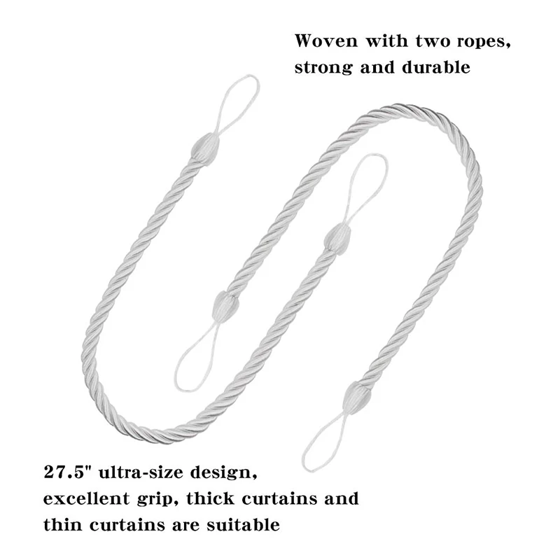 1Pc Curtain Tie Backs Gold Handmade Weave Curtain Holder Clip Buckle Rope Home Decorative Room Accessories Curtain Tieback
