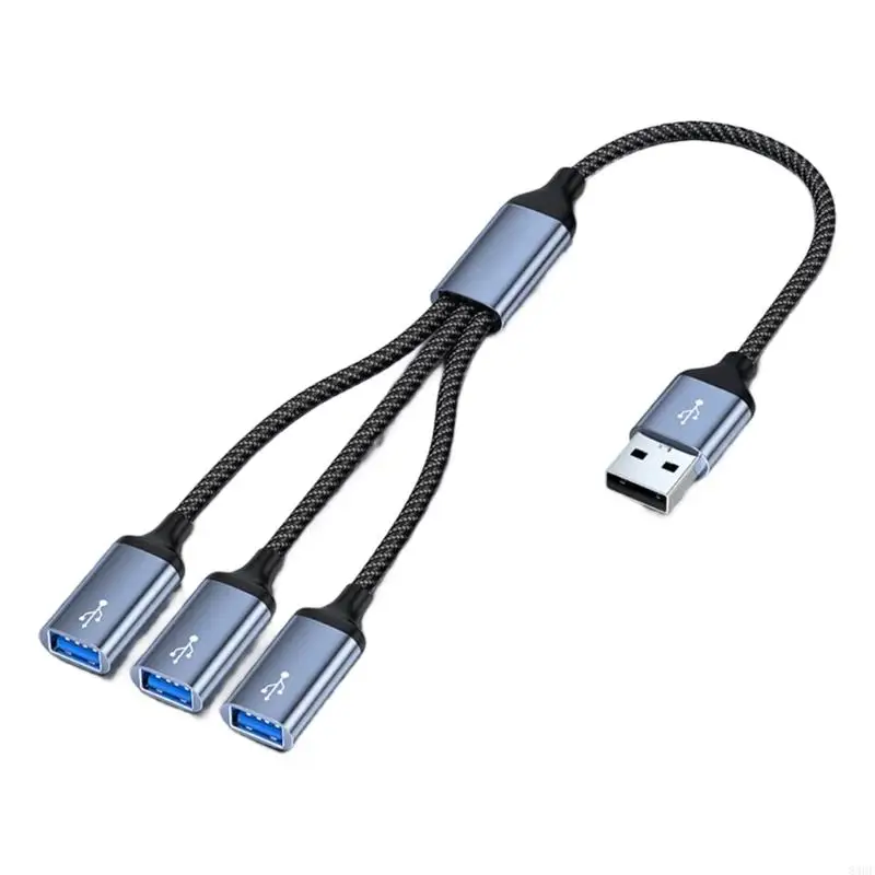 USB Hub Expander Aluminum Alloy Construction Charging Data Transfer Support 83CF