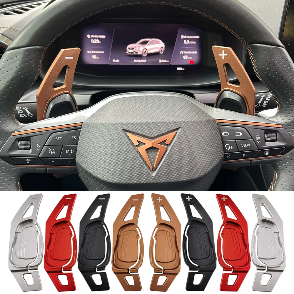 For Cupra Ateca Formentor VZ5 Leon 2021-2025 Car Steering Wheel Shift Paddle Gear Shifter DSG Extension Styling Car Accessories