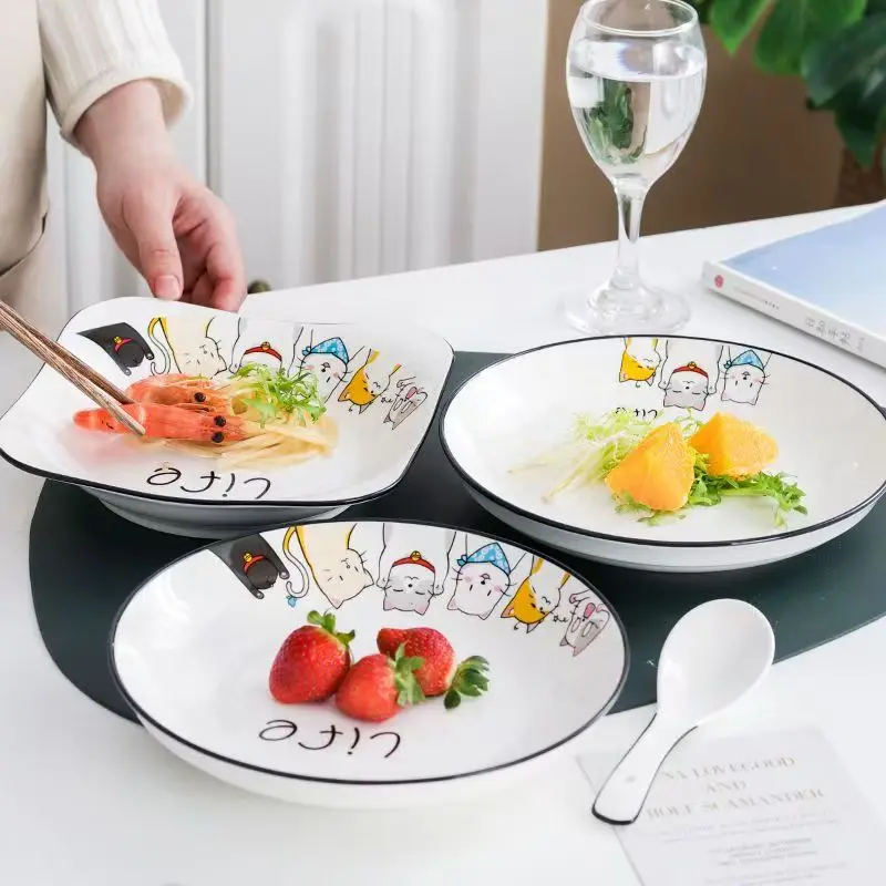 

Plate home vegetable plate set of beautiful and beautiful breakfast plates for microwave ovens китайская посуда