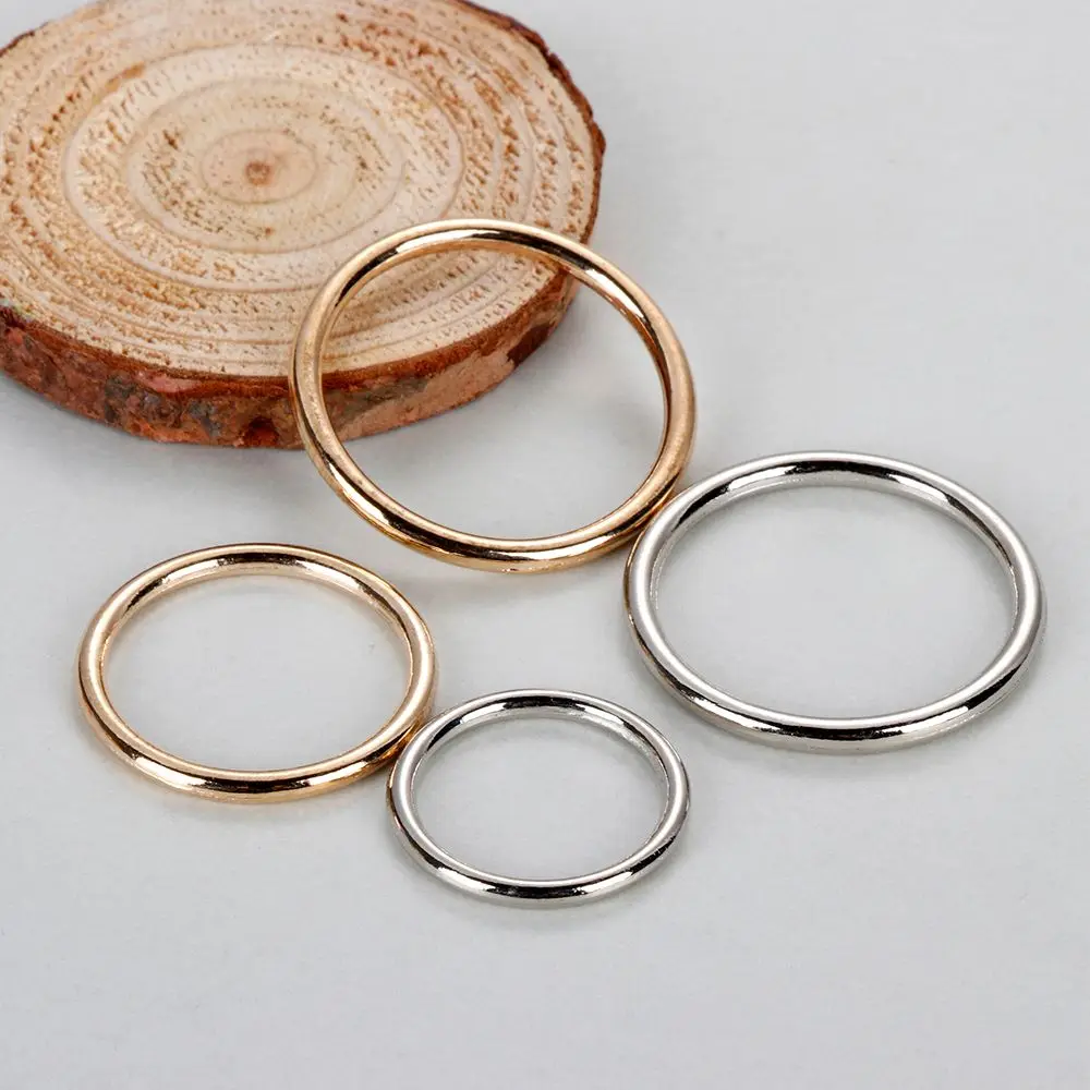 10pcs/lot 15mm/20mm/25mm/30mm/35mm Black Bronze Gold Silver O Ring Connection Alloy Metal Shoes Bags Belt Buckles Craft Supplies