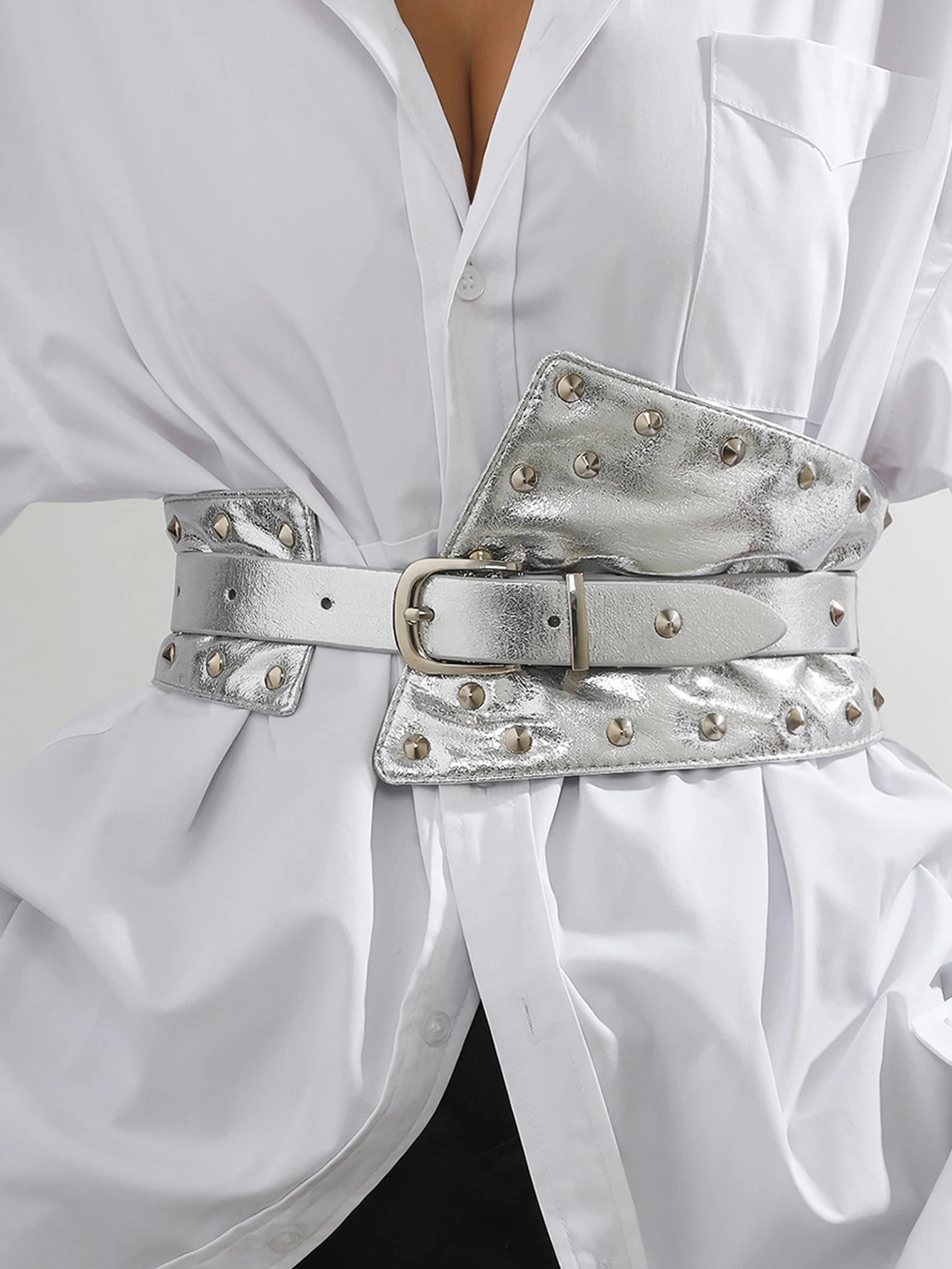 New & Best-Selling European and American Style Studded Waist Cincher for Women - Wide Waist Belt That Flatters the Figure, Versa