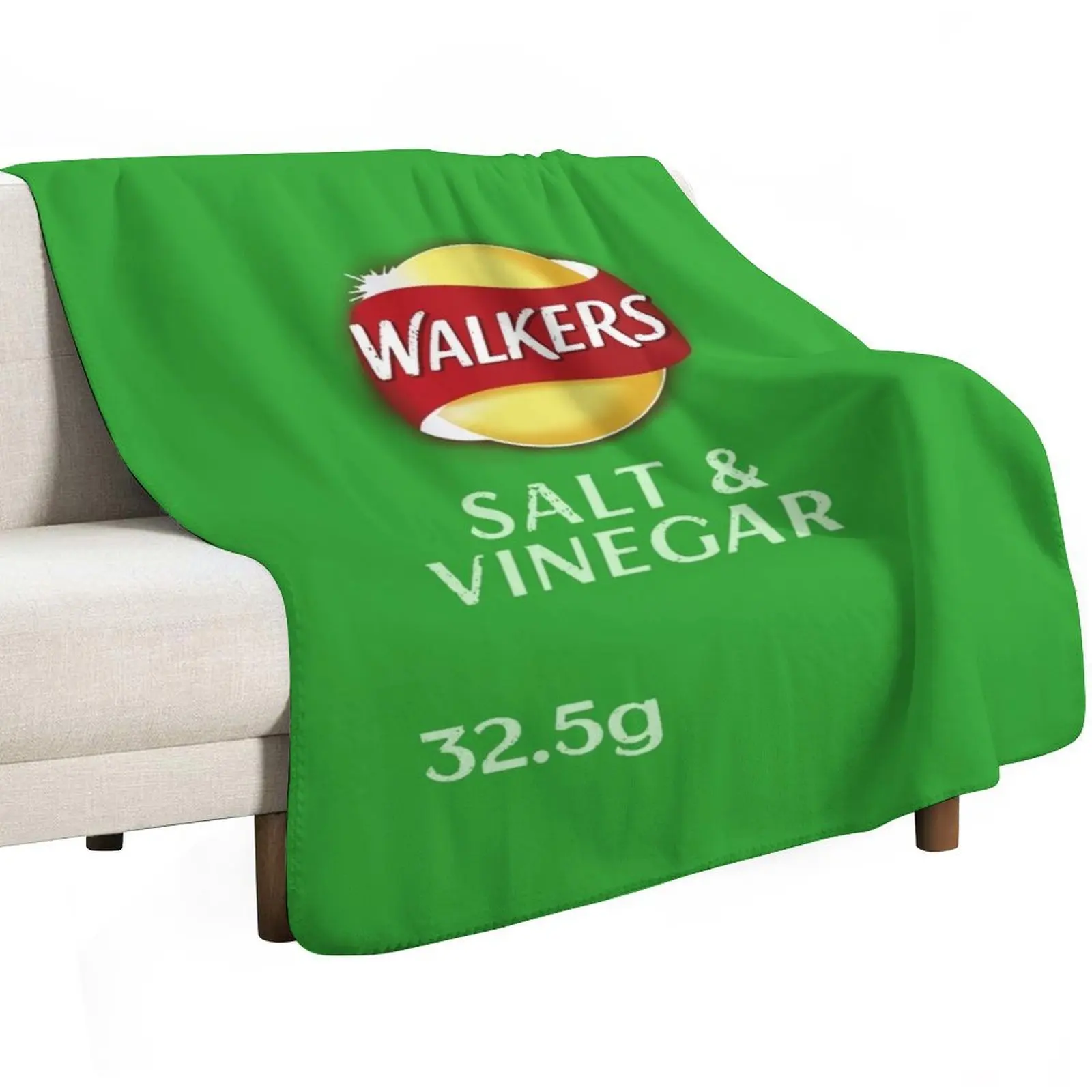 Walkers Salt & Vinegar Crisps design Throw Blanket Portable Lightweight Blanket for Travel Camping