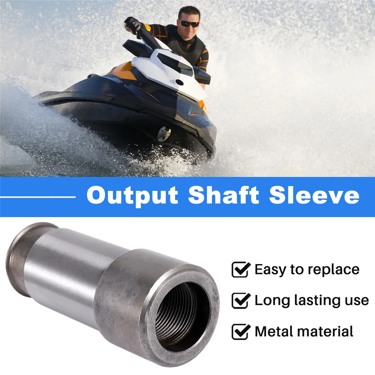 Output Shaft Sleeve 420947573 Fits Seadoo Spark Shaft ＆ 900 HO Ace 2-Up