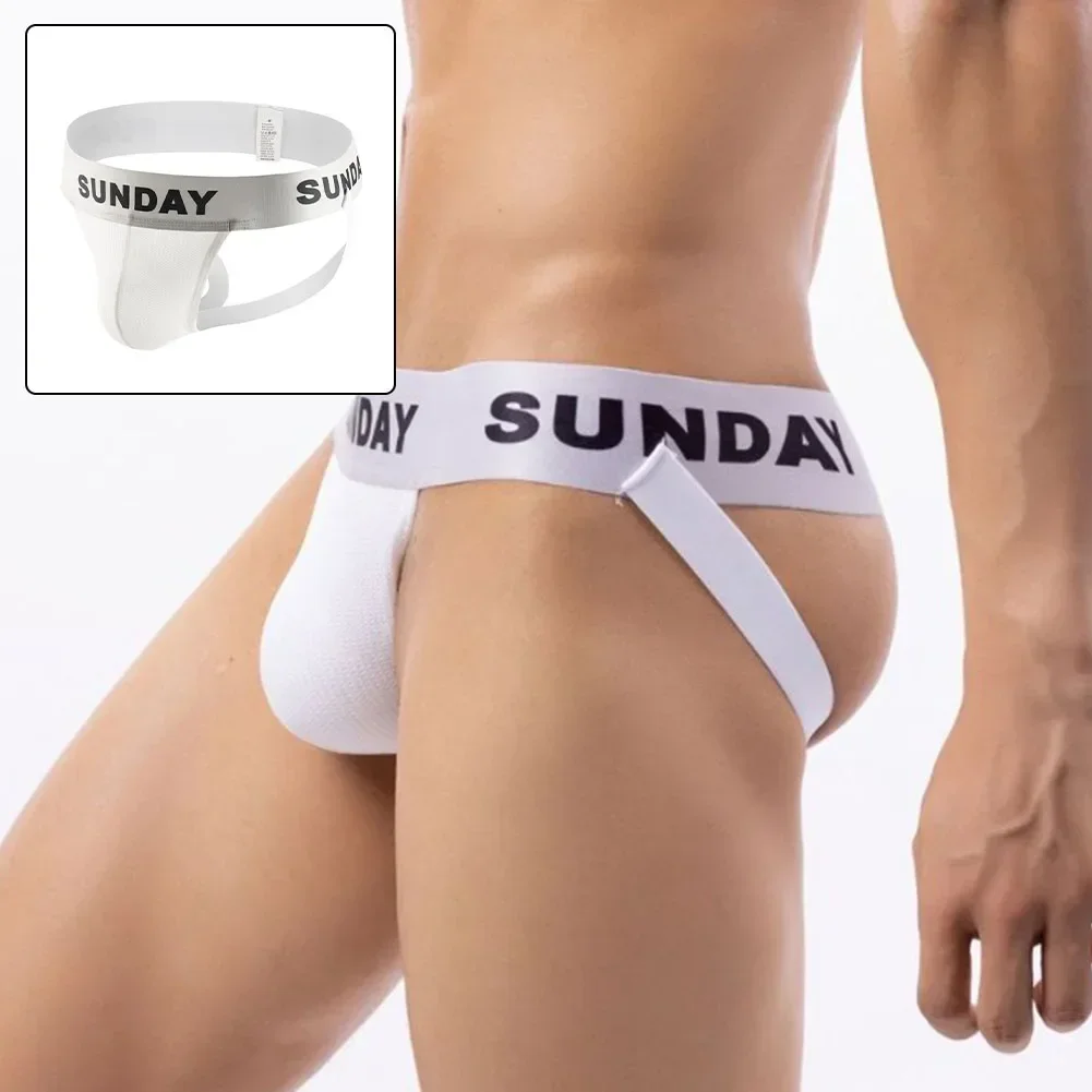 Men Sexy Brief Thongs Low Waist Underwear Jock Strap G-String Mesh Pouch Panties Sports Breathable Backless Jockstrap String