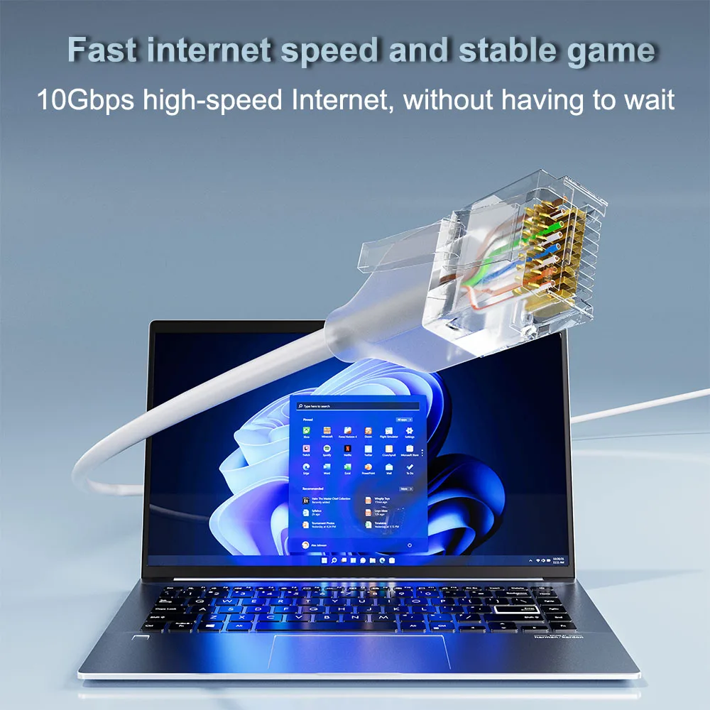 COMNEN Cat6A Ethernet Lighting Patch Cable Flexiable Slim 3.8mm UTP RJ45 POE LAN Cable for Switch Ps5 Router Xbox Computer