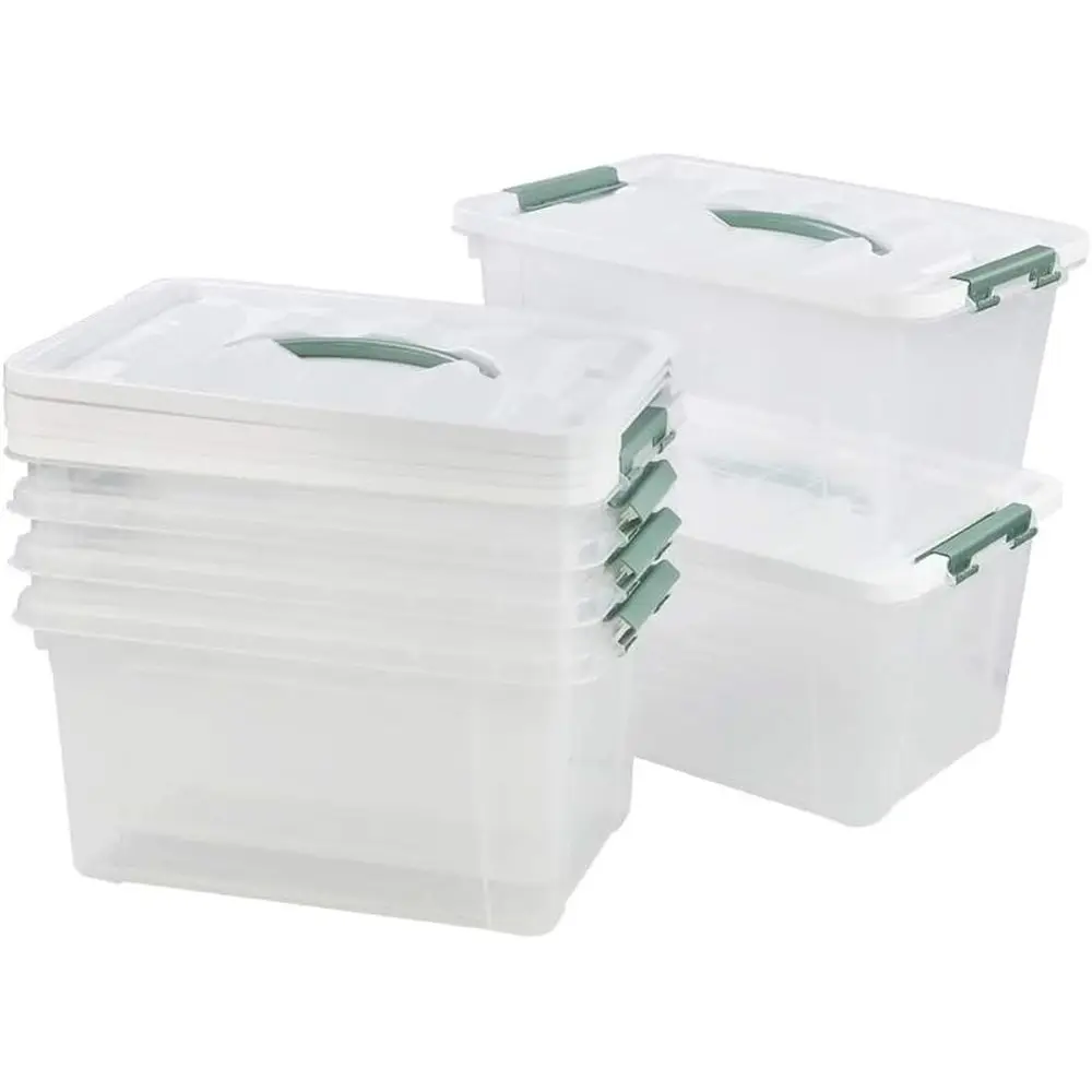 

6-Pack Clear 14-Quart Storage Bins with Lids, Versatile Plastic Boxes