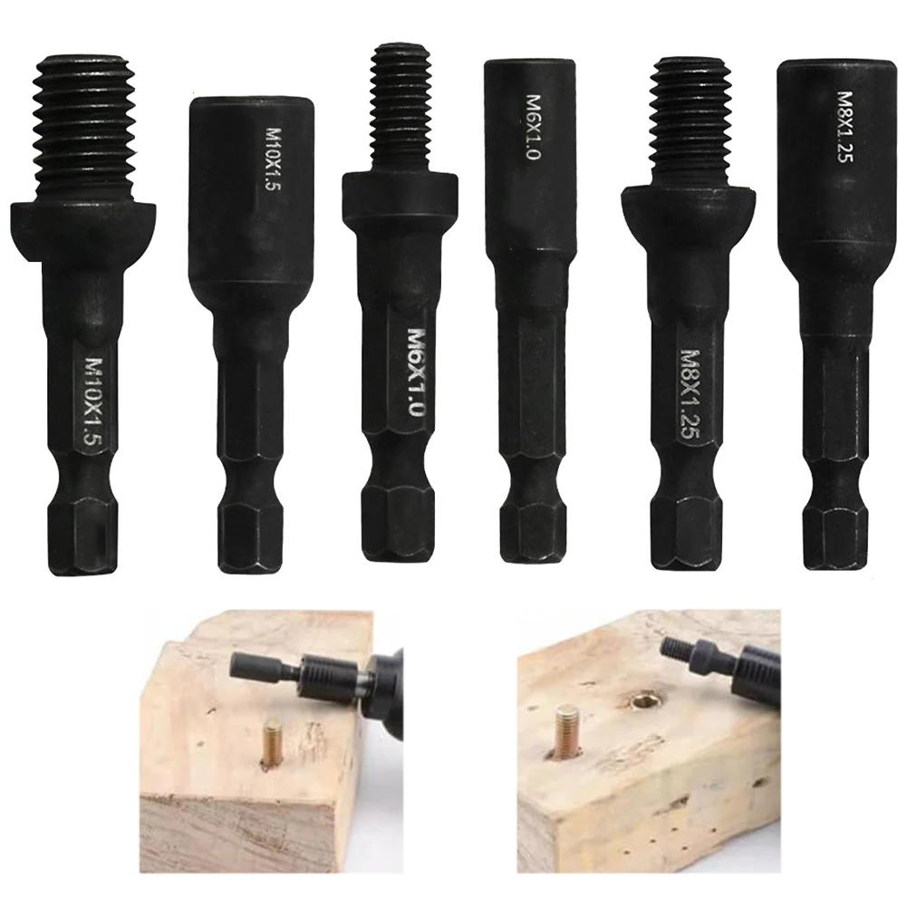 M6-M10 Hanger Bolt & Threaded Insert Driver Tool Self-Tapping Socket Adapter Set Woodworking Tools Tool Accessories Multi-tool