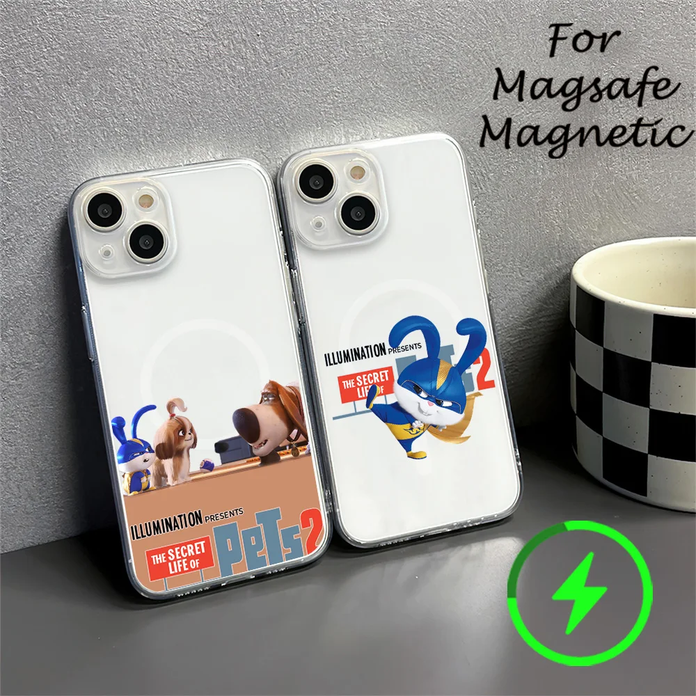 Movie The S-Secret Life of Pets Phone Case For IPhone 15 14 13 12 11 Transparent Magnetic Suction Cover