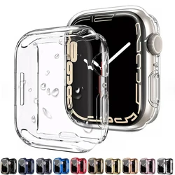 Cover for Apple Watch 49mm 45mm 41mm 44mm 40mm 42mm 38mm Soft Clear TPU Full Screen Protector Case iWatch 9 8 7 6 SE 5 Ultra 1 2