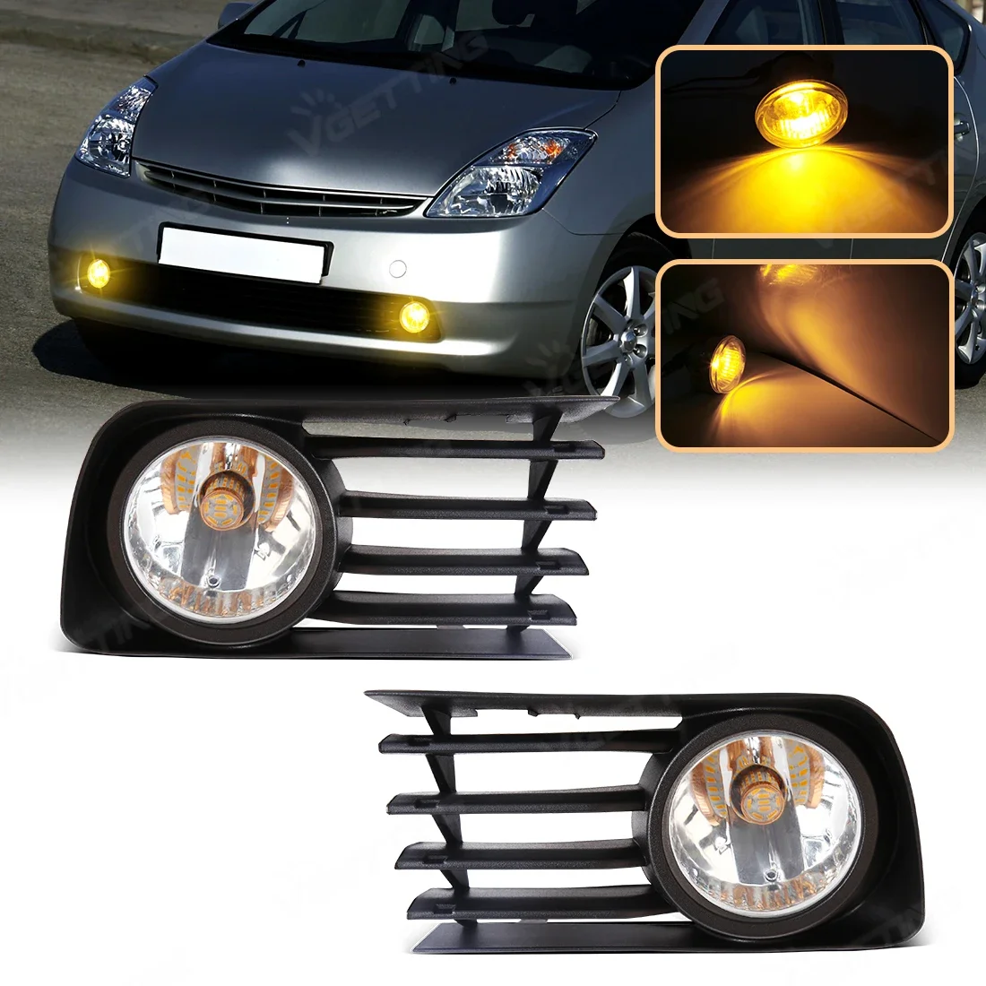 

Автомобильные противотуманные фары в сборе для Toyota Prius 2004 2005 2006 2007 2008 2009, галогенный светодиодный передний бампер с переключателем провода крышки