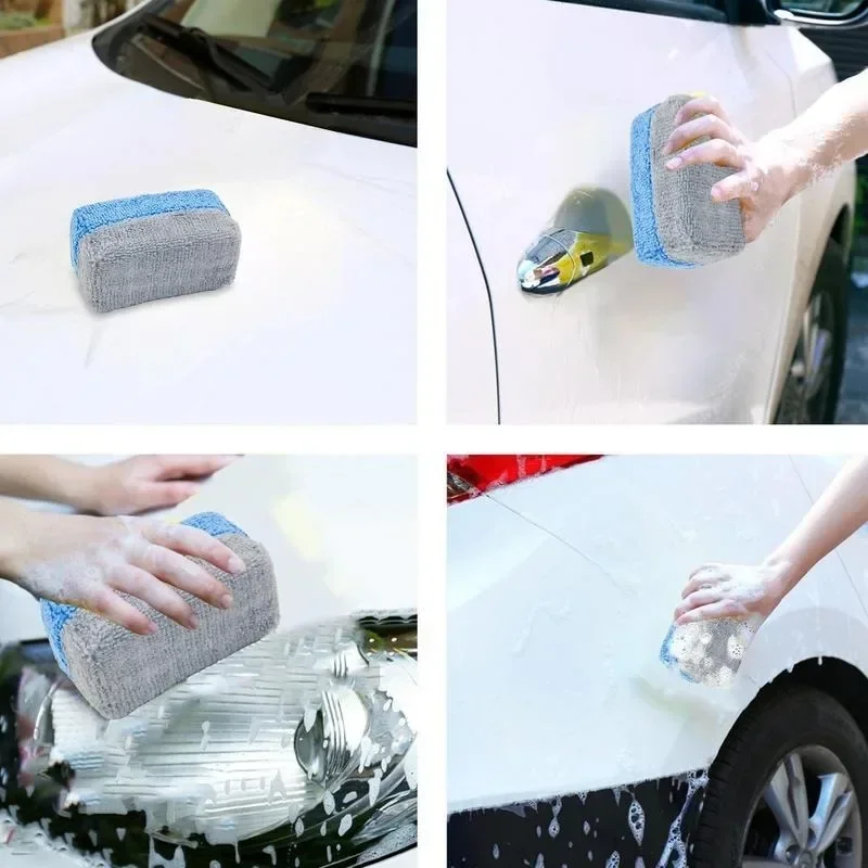 Microfibra Car Wash Esponja Cera Aplicador Pads, Car Paint Care, Esponjas de polimento, Auto Detalhamento Eraser