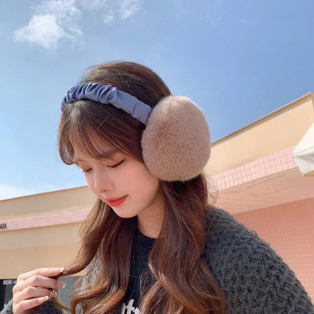 New Plush Fluffy Earmuff Cold Protection Keep Warm Ear Warmer Solid Color Ear Cover Winter