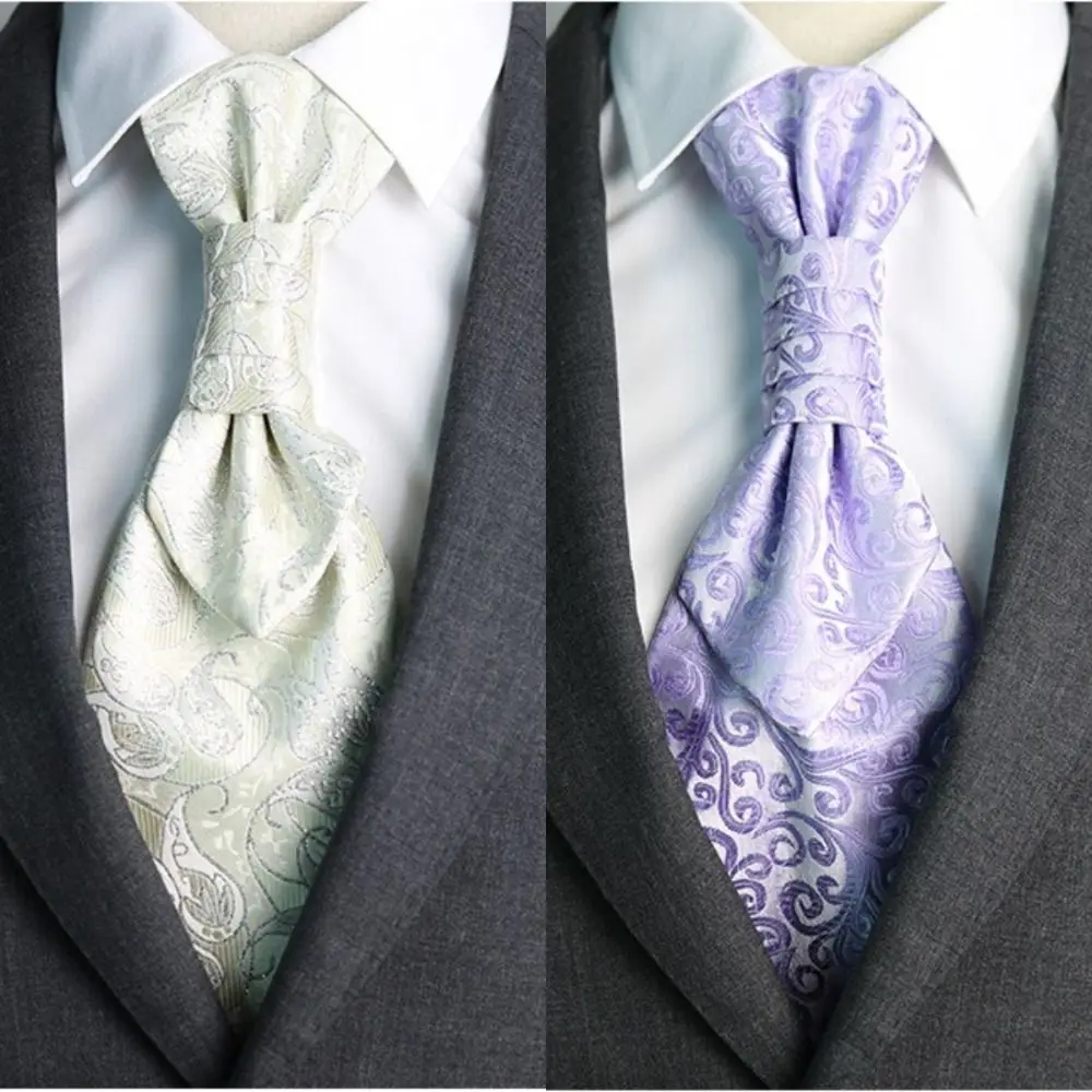 Classic Jacquard Floral Neck Ties Ascots Bowknot Business Formal Tie Accessories Woven Wedding Necktie Gentleman Cosplay