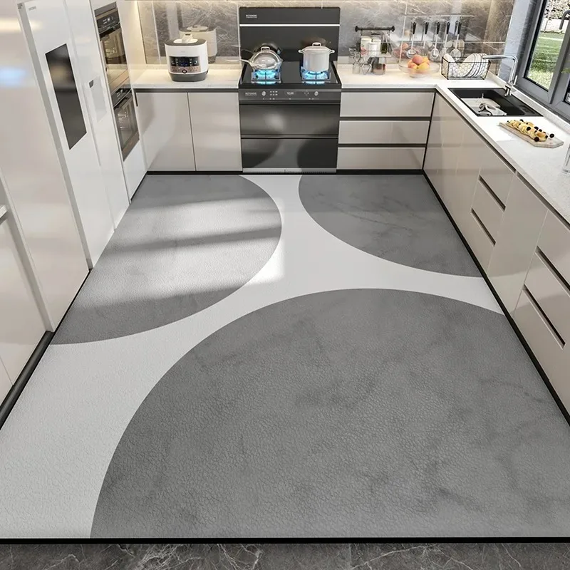 Teppich für die Küche, wasserdichte PVC-Leder-Bodenmatte, große Größe, rutschfest, ölbeständig, Fußmatten, Heimdekoration, Teppich, Alfombras De Cocina