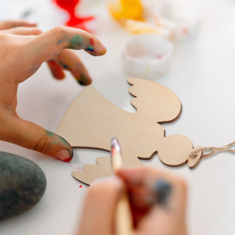 

20Pcs Natural Wood Angel Cutouts Unfinished DIY Craft Kits for Kids Adults Painting Decorative Wooden Slices for Centerpieces
