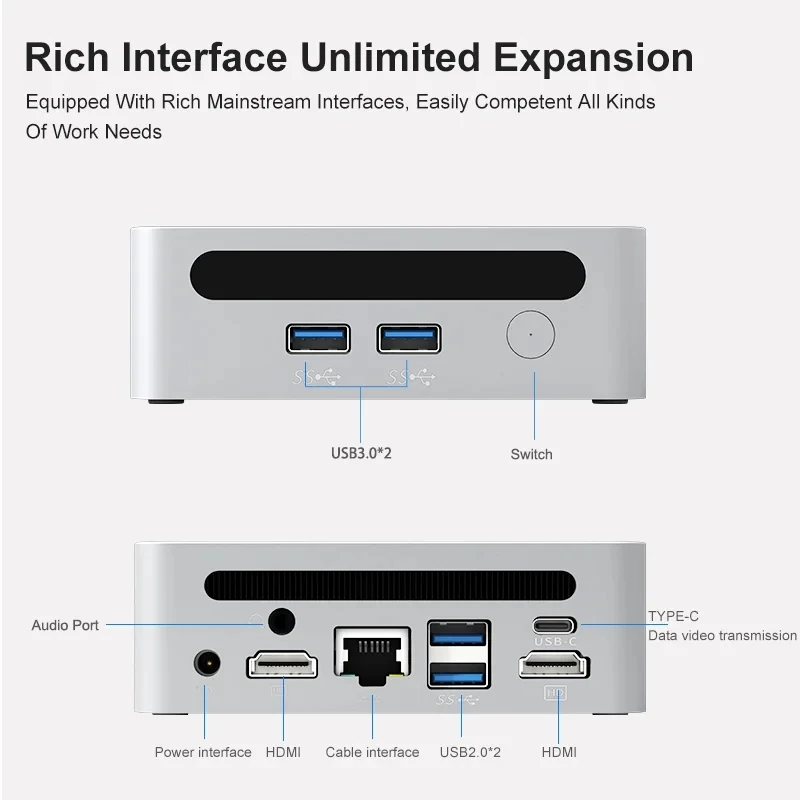 Imagem -04 - Mini Gaming Desktop Computer Amd Ryzen 5900hx 7730u Windows 11 Ddr4 3200mhz Nvme Nuc 3x4k Htpc Wifi6 Bt5.2 Novo 2023