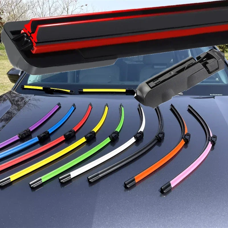 Colorful Claw Car Windshield Wiper blades Universal Soft Double layer Rubber Frameless Bracketless14