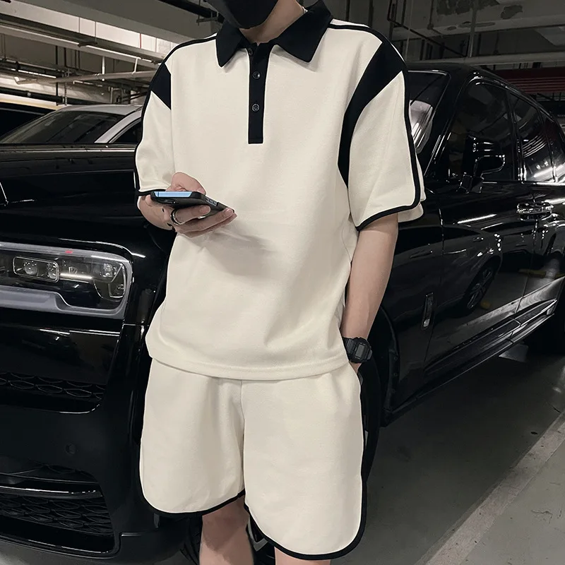 

2025 Summer New Casual Sports Men Set Comfortable Thin Polo Collar Short Sleeve Shorts Male Sets