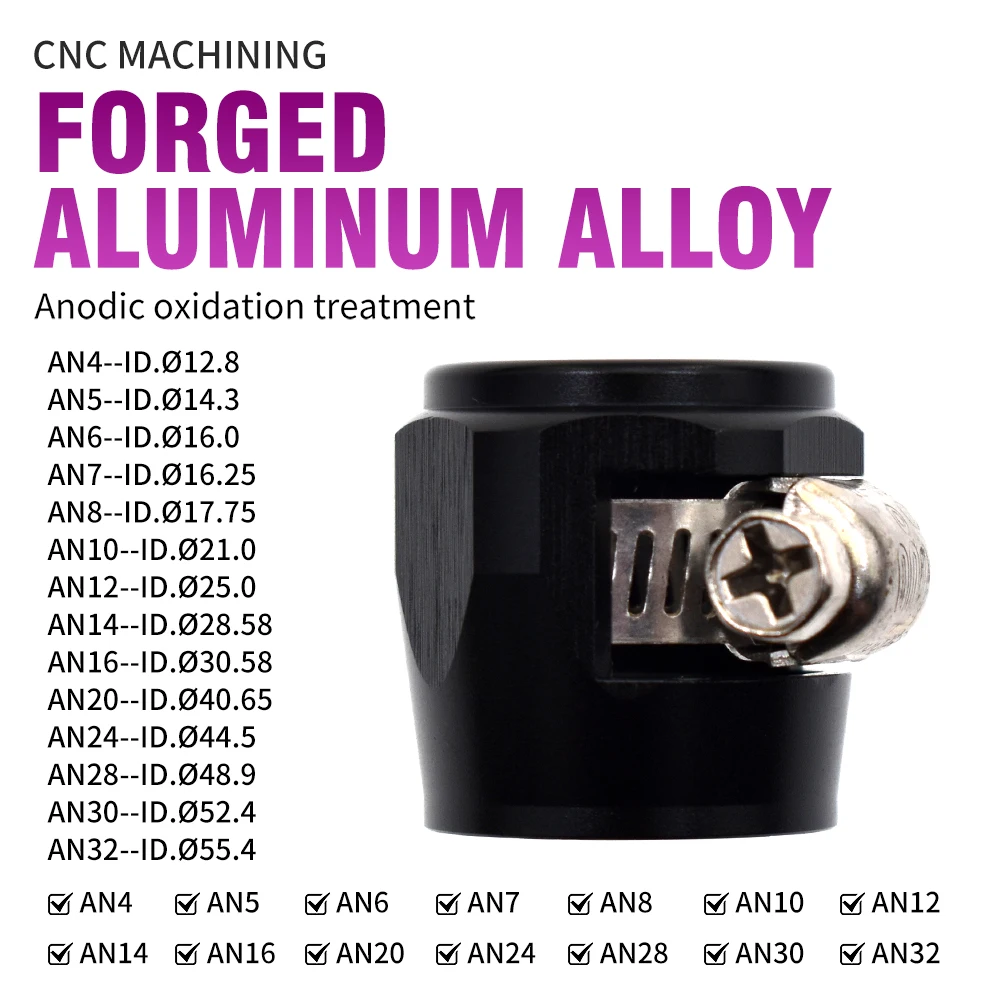 

SK CUSTOM Universal AN4/6/8/10 AN12 Car Hose Finisher Clamp Radiator Modified Fuel Pipe Clip Buckle Hose Clamps Oil End Finisher