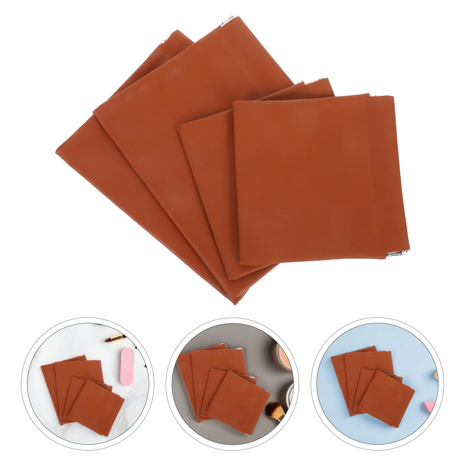 4Pcs PU Jewelry Storage Bags Snap Closure Small Makeup Organizer Travel Pouch Portable Jewelry Pouch Automatic Closing