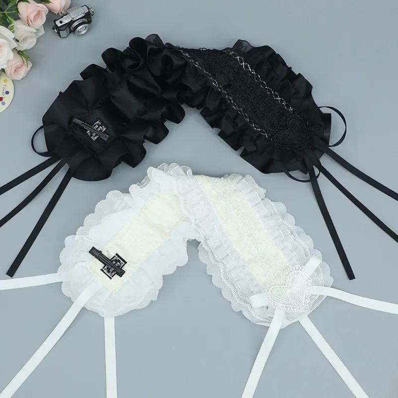 Sweet Hair Hoop Girls Cute Ruffled Cosplay Headband Hair Band Hair Accessories Lace Bow Ribbon Headdress Lolita DIY Headwear
