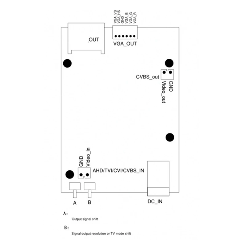 AHD41 4-In-1 HD Video Signal Convertor Board AHD TVI CVI CVBS Signal To -Compatible VGA CVBS Signal Convertor Board