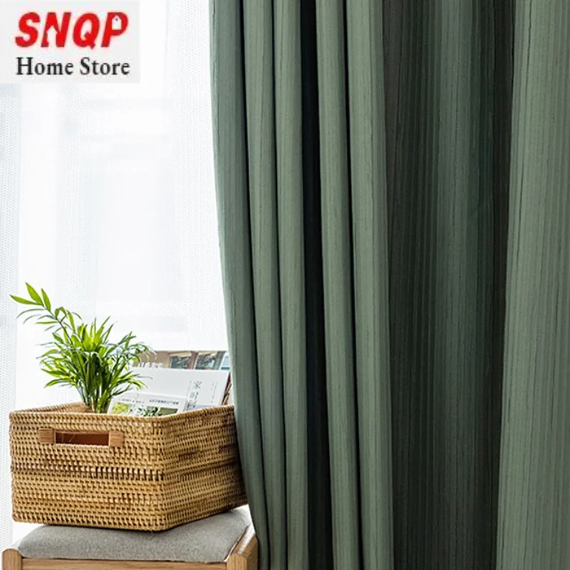 

2023 new thick Japanese Nordic cotton linen custom shading home decoration customizationCurtains for Living Dining Room Bedroom