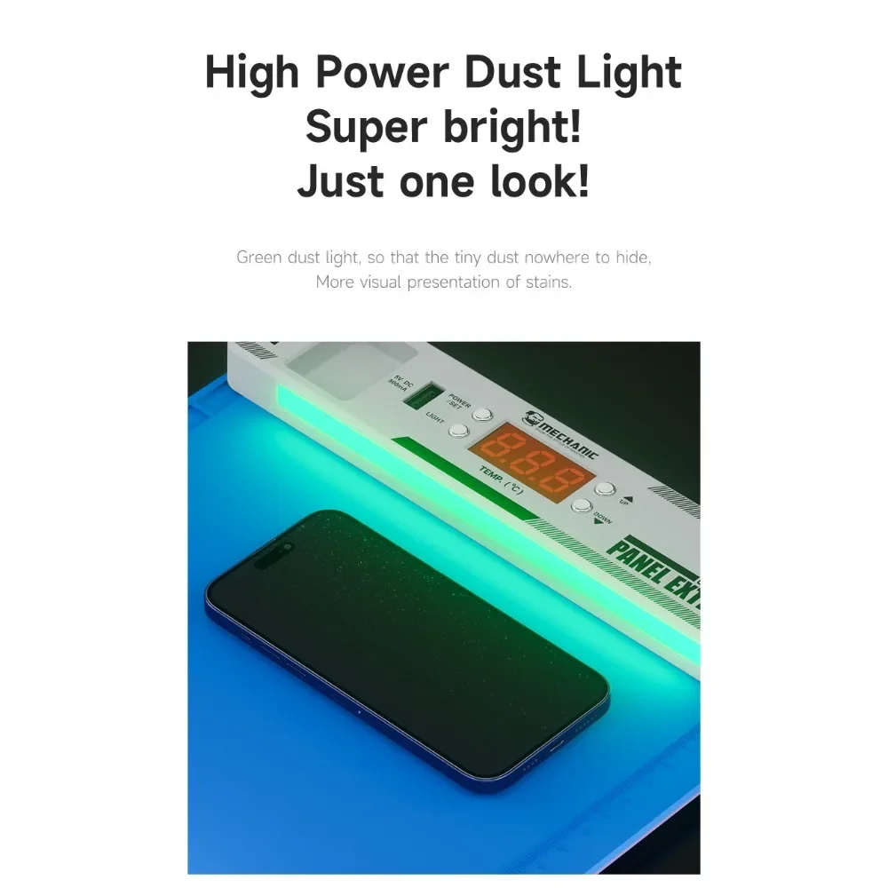 ميكانيكي شاشة LCD فاصل شاشة ديجيتال لوحة التدفئة المسبقة LED كشف الغبار ضوء للهاتف تجديد تفكيك إصلاح