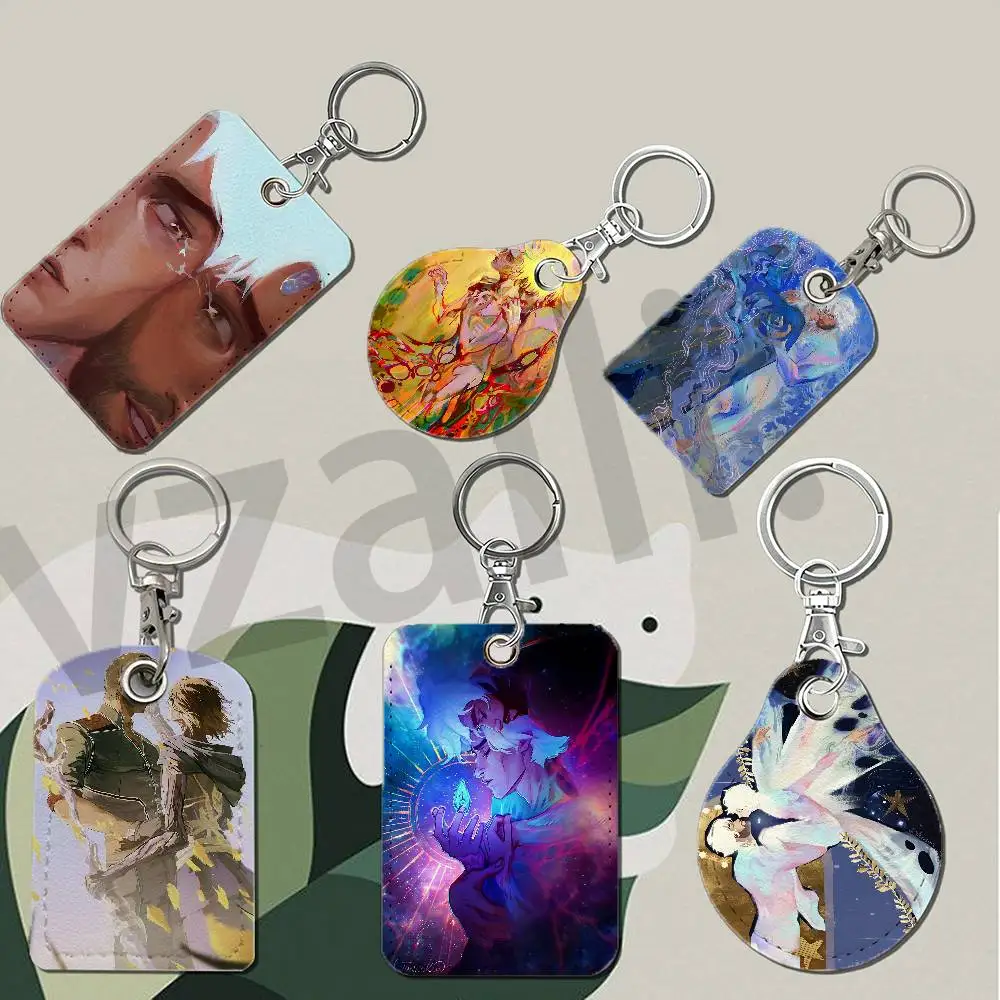 JayVik A-Arcane Protective Printed Leather Card Case Metal Keychain Accessory