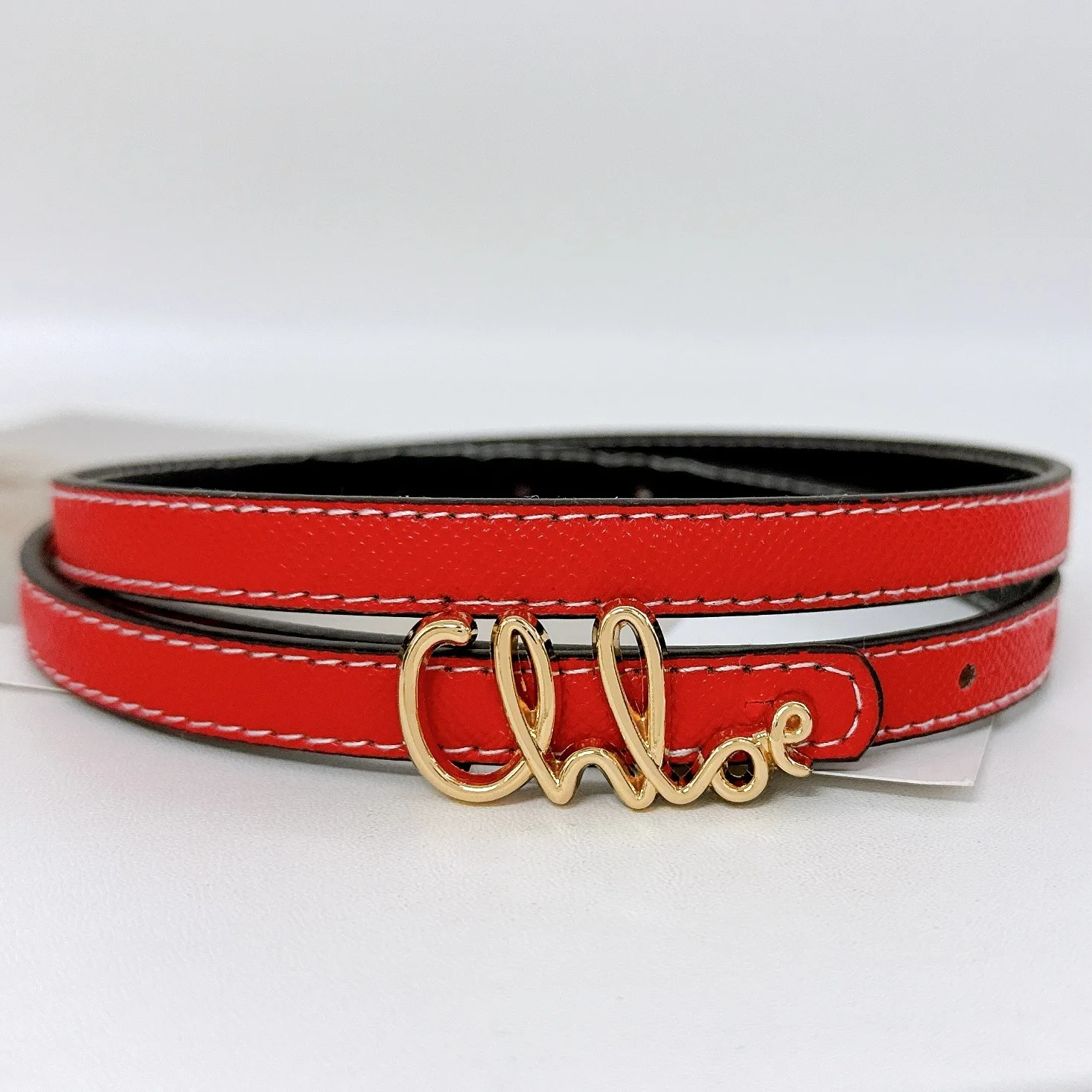 تصميم عصري بأحرف بسيطة وحزام ريترو من الجلد بإبزيم رعاة البقر وسراويل جينز وحزام ذو علامة تجارية على الوجهين